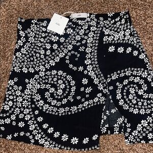 Adika Black and White Floral Skirt
